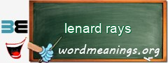 WordMeaning blackboard for lenard rays